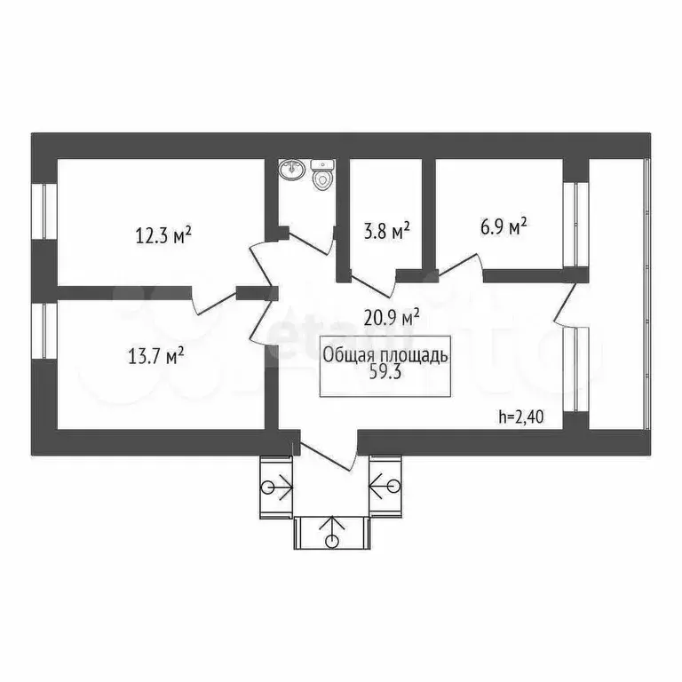 Продам офисное помещение, 59.3 м - Фото 0