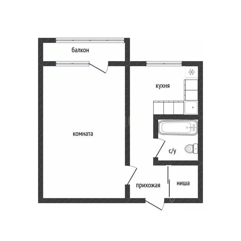 1-к кв. Приморский край, Владивосток ул. Гризодубовой, 53 (31.0 м) - Фото 1