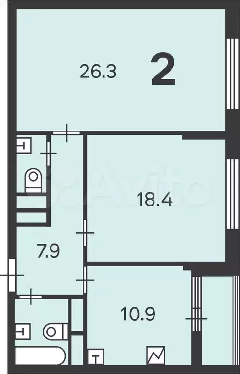 Аукцион: 2-к. квартира, 68,8 м, 21/25 эт. - Фото 0