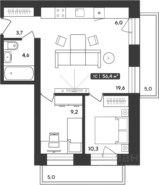2-к кв. Новосибирская область, Мошковский район, пос. Октябрьский ул. ... - Фото 1