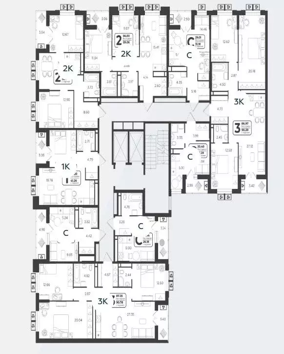 2-к кв. Тюменская область, Тюмень  (53.49 м) - Фото 1