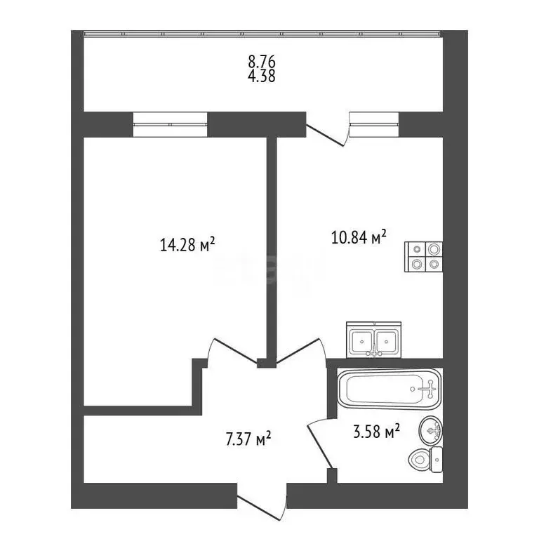 1-комнатная квартира: Йошкар-Ола, микрорайон Комсомольский, 35-й ... - Фото 1