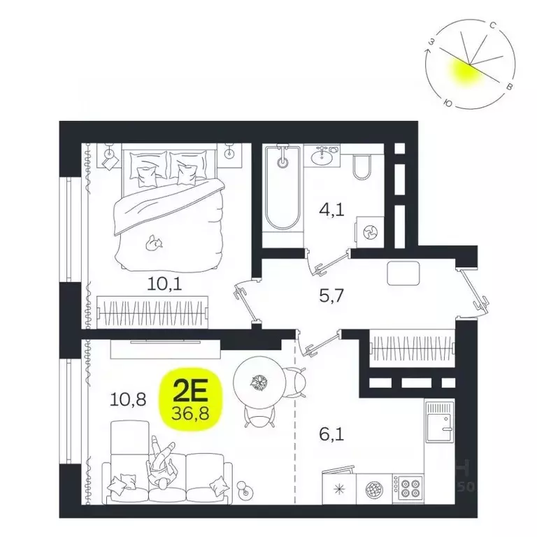 2-к кв. Свердловская область, Екатеринбург Южная Ботаника жилрайон, ... - Фото 1
