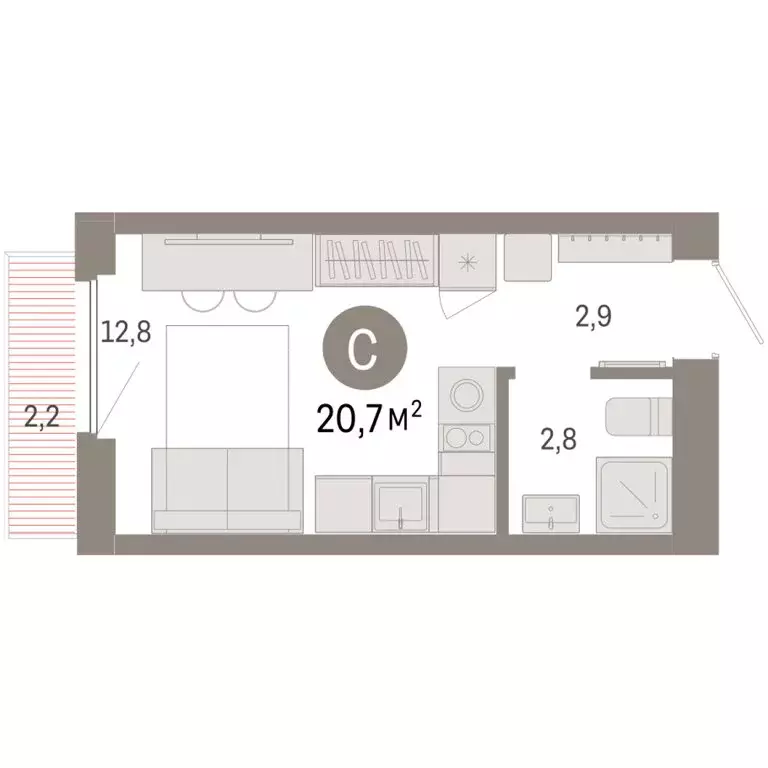 Квартира-студия: Новосибирский район, рабочий посёлок Краснообск, 3-й ... - Фото 2