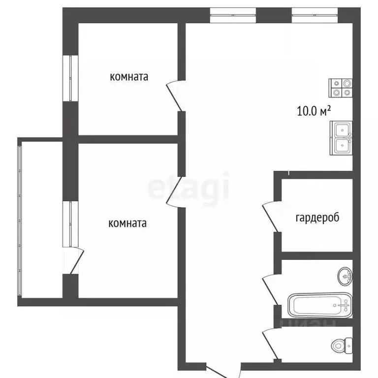 2-к кв. Ярославская область, Ярославль ул. Калинина, 11 (53.3 м) - Фото 2