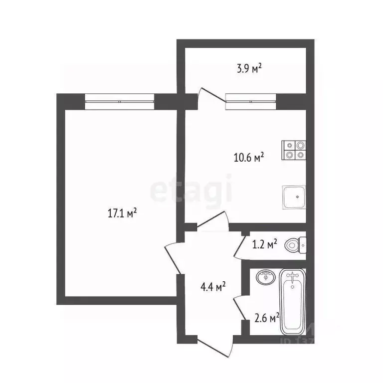 1-к кв. Псковская область, Псков ул. Крестки, 7 (35.8 м) - Фото 0