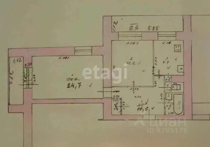 2-к кв. Татарстан, Казань ул. Сафиуллина, 56 (58.5 м) - Фото 2