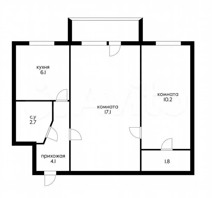 2-к. квартира, 46 м, 5/5 эт. - Фото 0