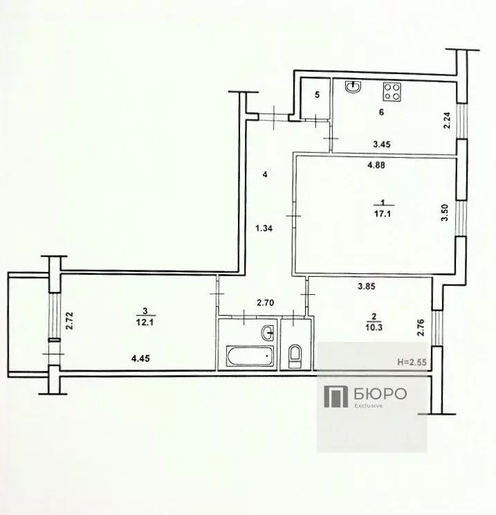 3-к кв. Волгоградская область, Волжский ул. Александрова, 26 (64.5 м) - Фото 2