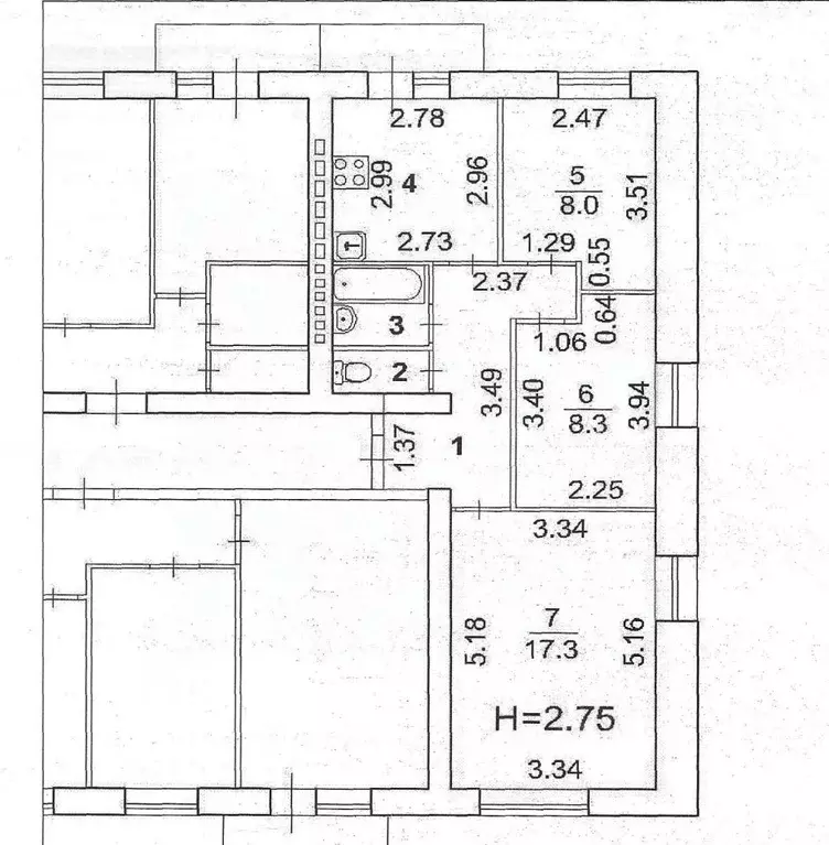 3-к кв. Волгоградская область, Средняя Ахтуба рп, 1-й мкр 53А (53.1 м) - Фото 2