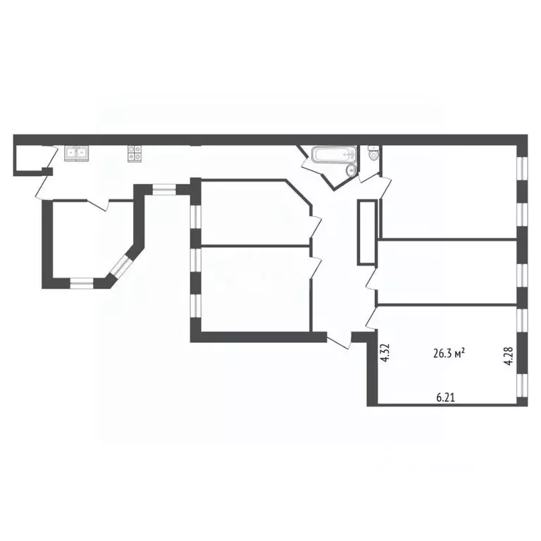 Комната Санкт-Петербург Херсонская ул., 3 (26.4 м) - Фото 2