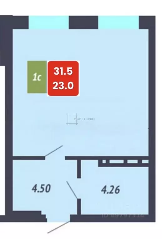 Студия Новосибирская область, Новосибирск Обская ул., 46/2 (31.5 м) - Фото 2