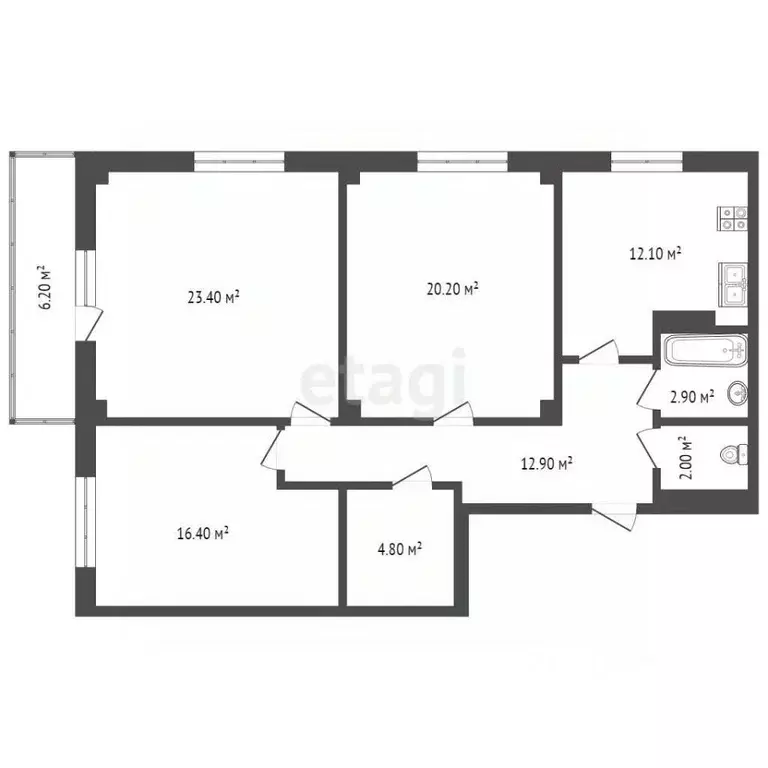 3-к кв. Ростовская область, Ростов-на-Дону просп. 40-летия Победы, ... - Фото 2