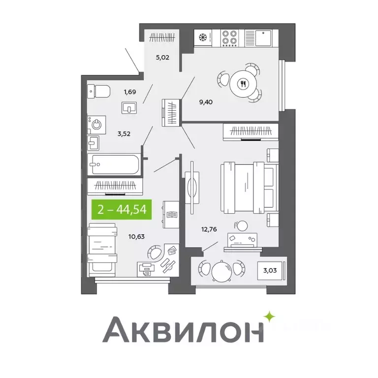 2-к кв. Архангельская область, Архангельск Ломоносовский округ,  ... - Фото 1