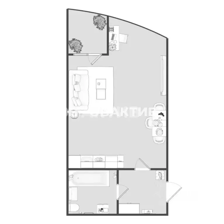 1-к кв. Новосибирская область, Новосибирск Кавалерийская ул., 3/1 ... - Фото 2
