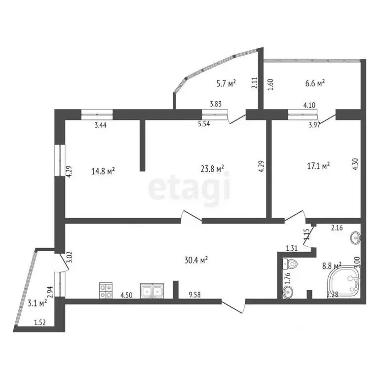 3-к кв. Самарская область, Самара Ленинская ул., 149 (110.6 м) - Фото 2