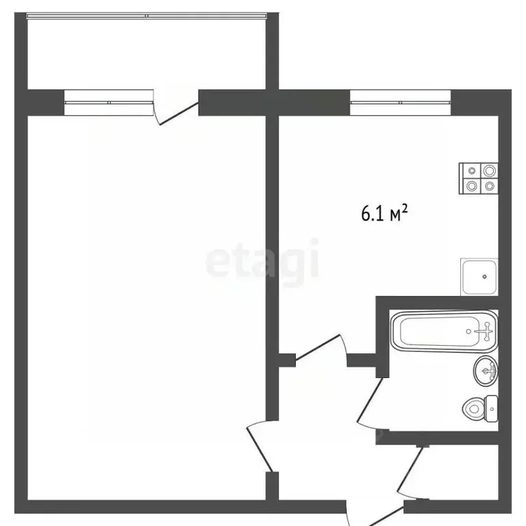 1-к кв. Мордовия, Саранск Лесная ул., 5 (32.8 м) - Фото 2
