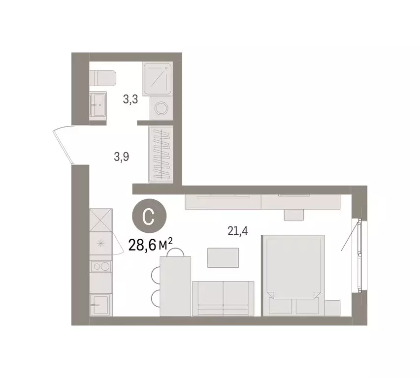 Квартира-студия: Екатеринбург, жилой район Юго-Западный, жилой ... - Фото 2