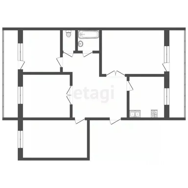 4-к кв. Коми, Усинск ул. 60 лет Октября, 1 (84.8 м) - Фото 1
