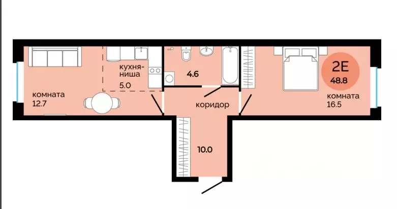 2-к кв. Пермский край, Пермь ул. Яблочкова, 5к4 (48.8 м) - Фото 0