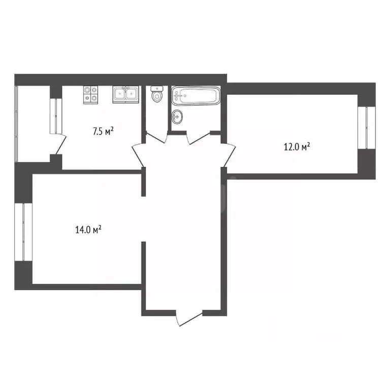 2-к кв. Московская область, Дмитровский муниципальный округ, пос. Дома ... - Фото 2