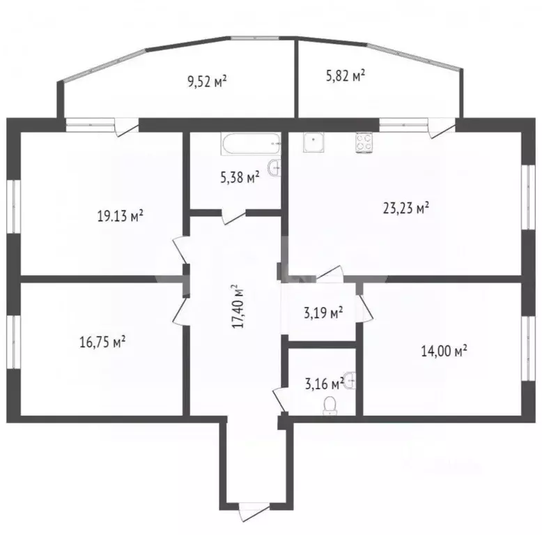 3-к кв. Крым, Симферополь ул. Битакская, 17В (117.0 м) - Фото 1