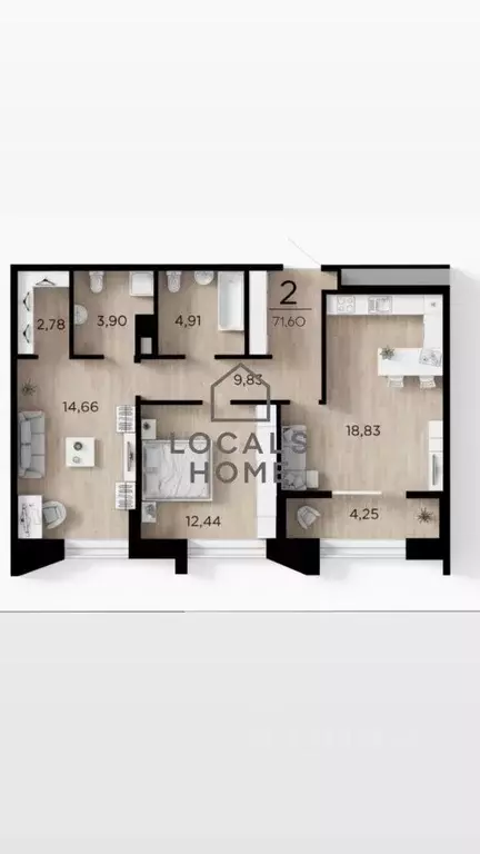 2-к кв. Рязанская область, Рязань ул. 1-я Железнодорожная (71.6 м) - Фото 2