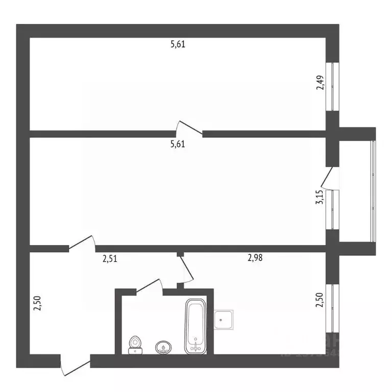 2-к кв. Амурская область, Благовещенск ул. 50 лет Октября, 202 (45.7 ... - Фото 2