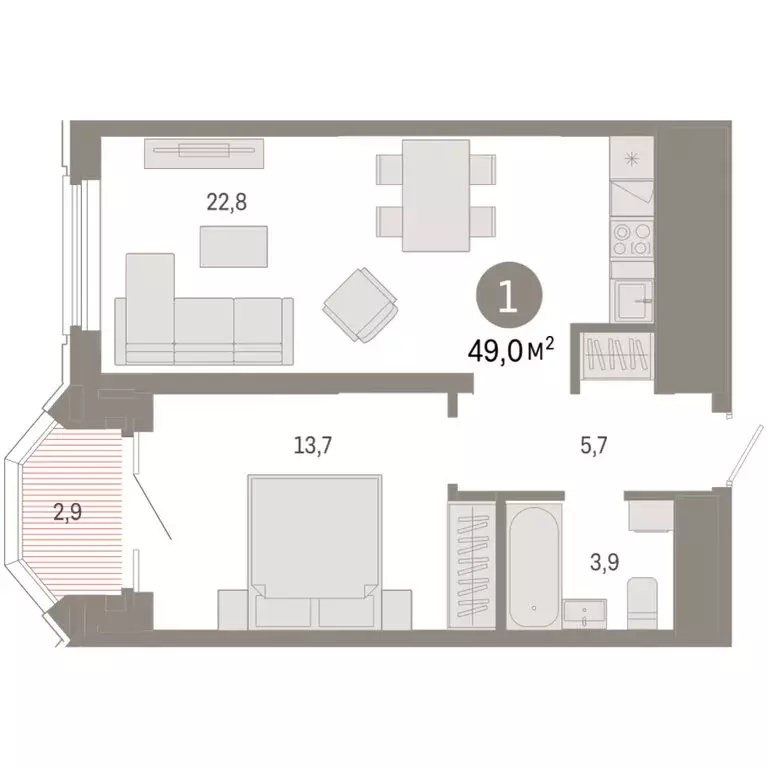 1-комнатная квартира: Екатеринбург, жилой район Вокзальный, улица ... - Фото 1