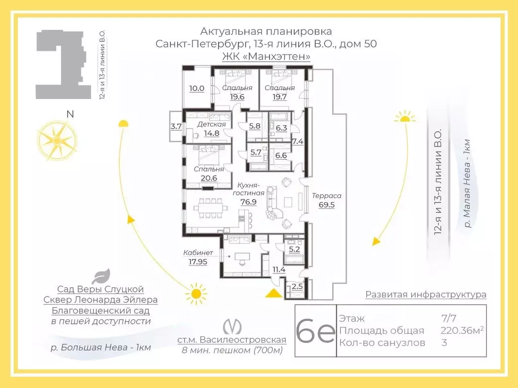 5-к кв. Санкт-Петербург 13-я Васильевского острова линия, 50 (226.46 ... - Фото 2