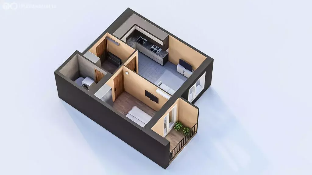 2-комнатная квартира: Брянск, Старый аэропорт (42.43 м) - Фото 2