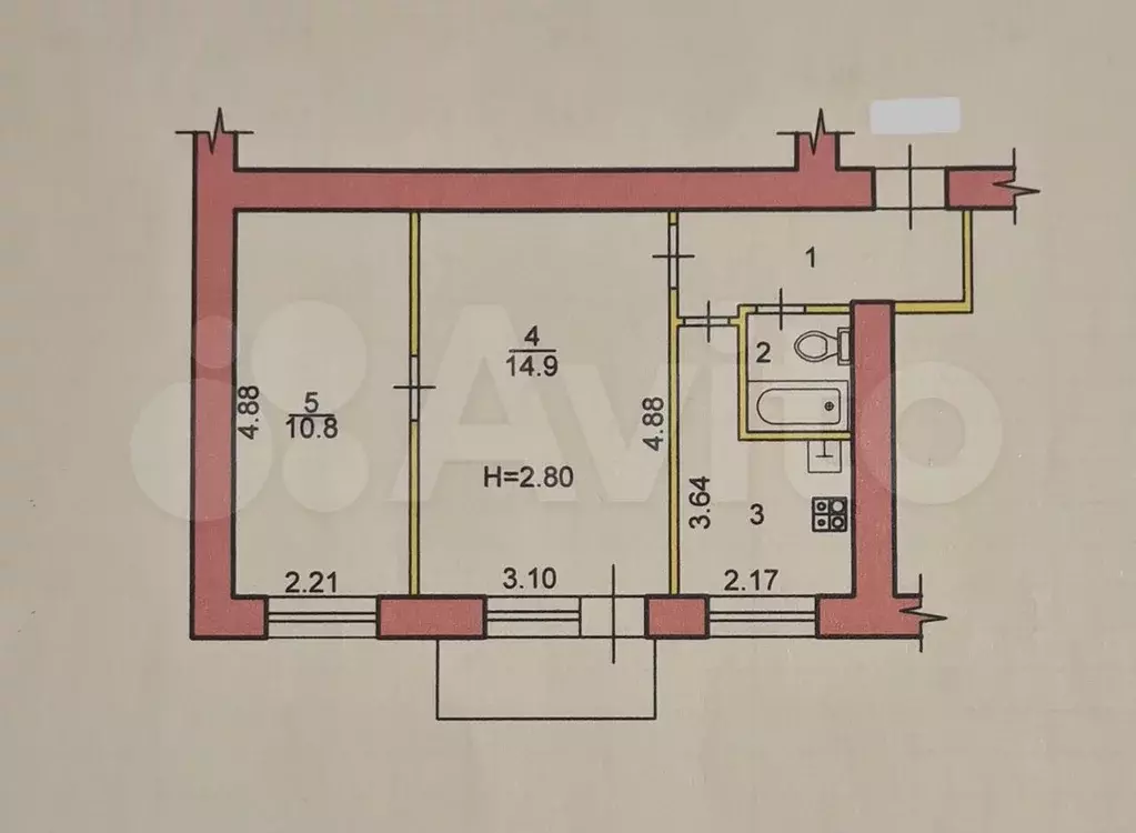 2-к. квартира, 37,5 м, 2/2 эт. - Фото 0