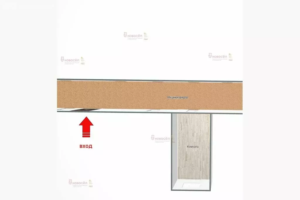 1к в -комнатной квартире (18 м) - Фото 1