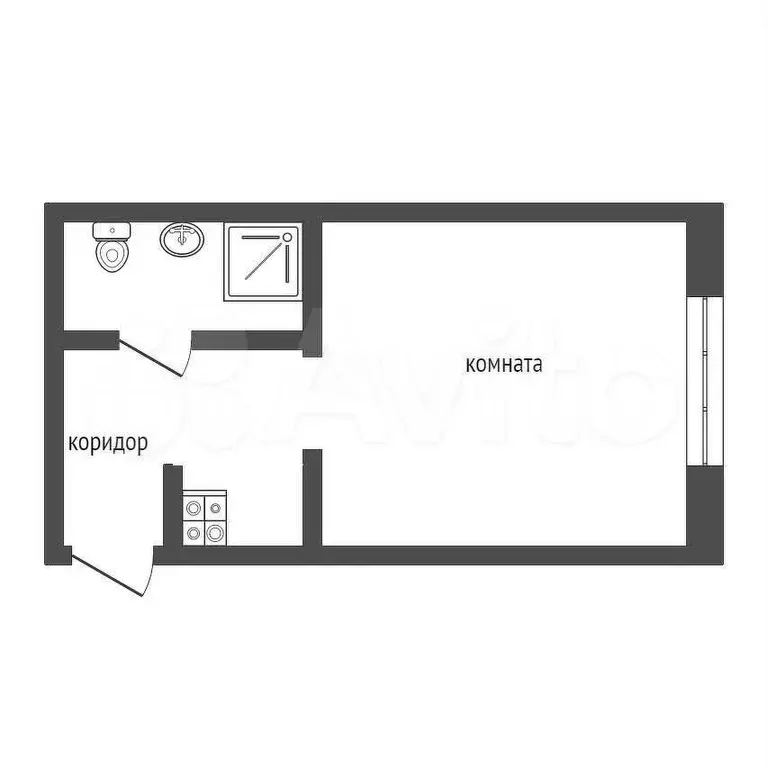 1-к. квартира, 17,9 м, 3/5 эт. - Фото 0