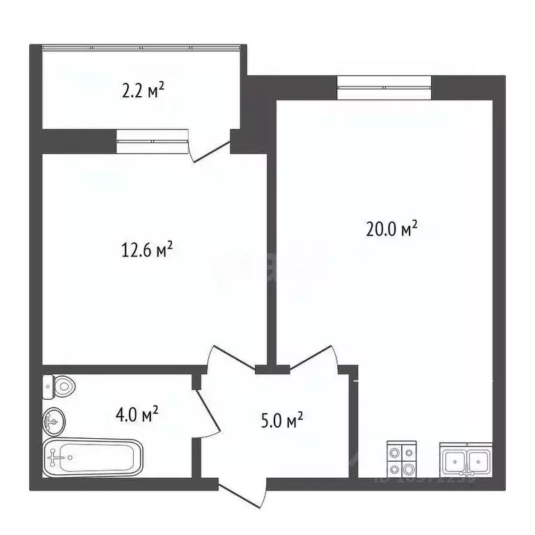 2-к кв. Башкортостан, Стерлитамакский район, Отрадовский сельсовет, с. ... - Фото 2