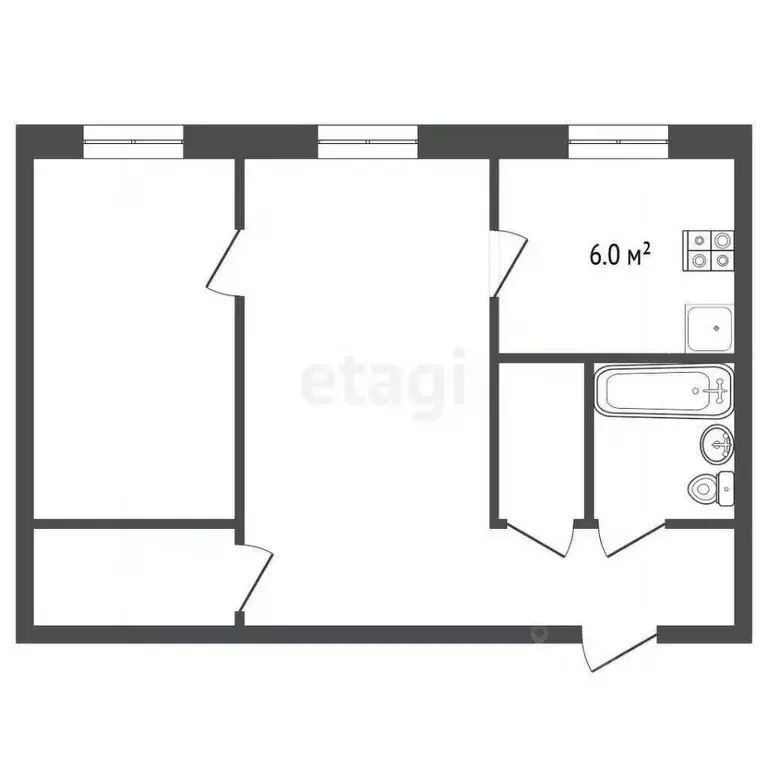 2-к кв. Вологодская область, Вологда ул. Можайского, 48 (44.5 м) - Фото 2