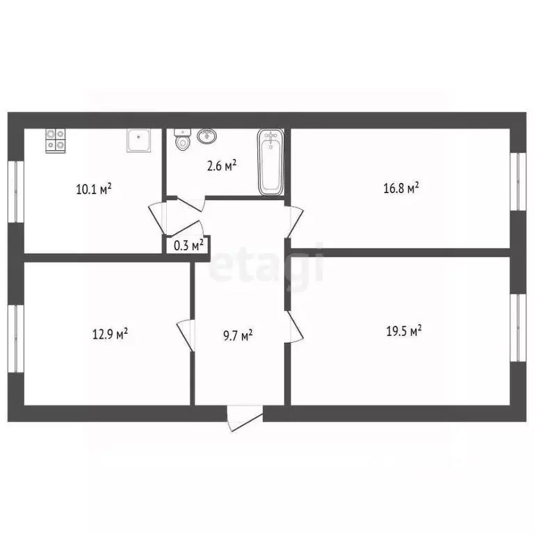 3-к кв. Севастополь, Севастополь, Балаклава г. ул. Крестовского, 23 ... - Фото 2