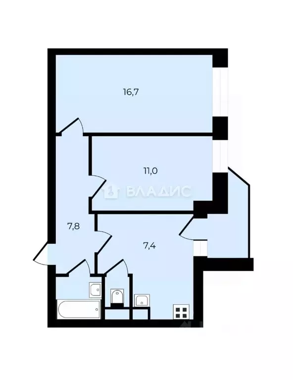 2-к кв. Санкт-Петербург просп. Просвещения, 76К1 (50.0 м) - Фото 2