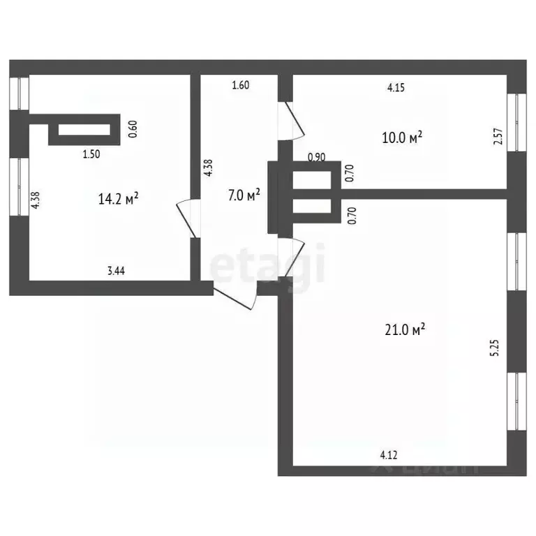 2-к кв. Калужская область, Спас-Деменск ул. Заслонова, 3 (52.2 м) - Фото 1