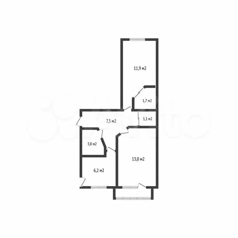 2-к. квартира, 44,4 м, 2/5 эт. - Фото 0