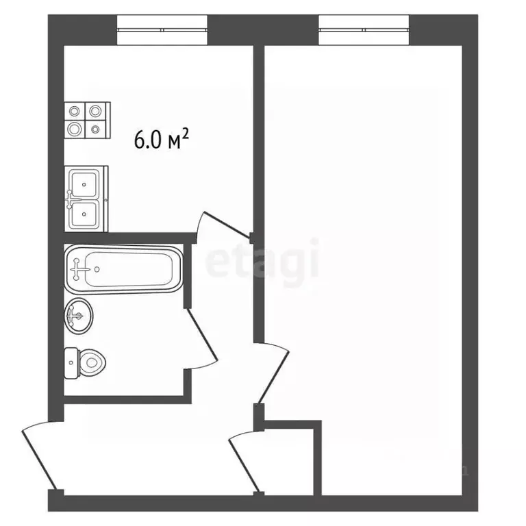 1-к кв. Удмуртия, Ижевск ул. Карла Маркса, 265 (31.3 м) - Фото 2