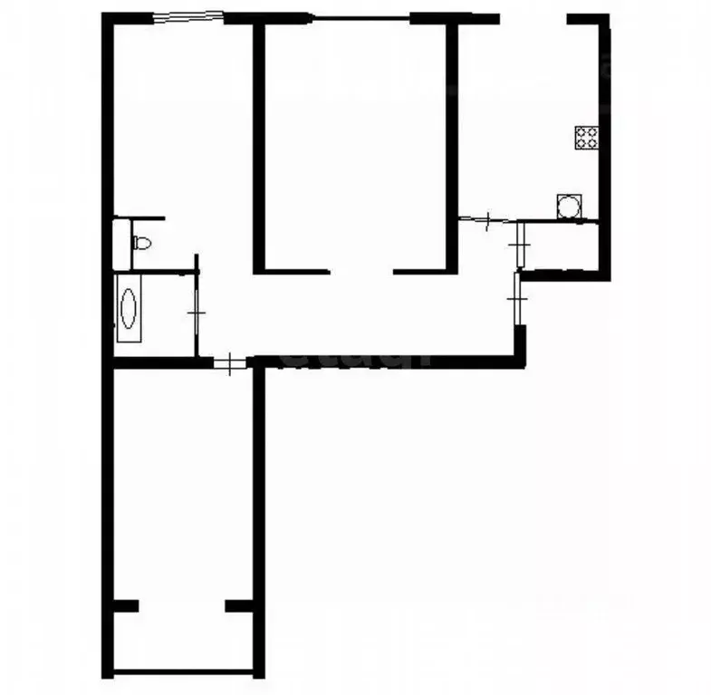 3-к кв. Тульская область, Тула Пролетарская ул., 24 (66.3 м) - Фото 2