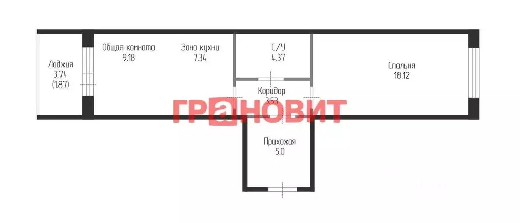 Квартира, 2 комнаты, 49.41 м - Фото 0