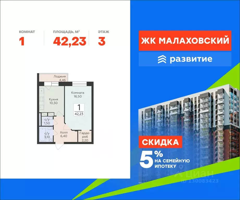 1-к кв. Московская область, Раменский муниципальный округ, Родники пгт ... - Фото 1