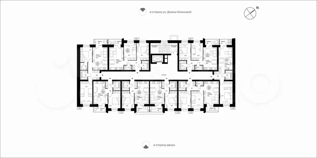 1-к. квартира, 44,8 м, 2/9 эт. - Фото 1