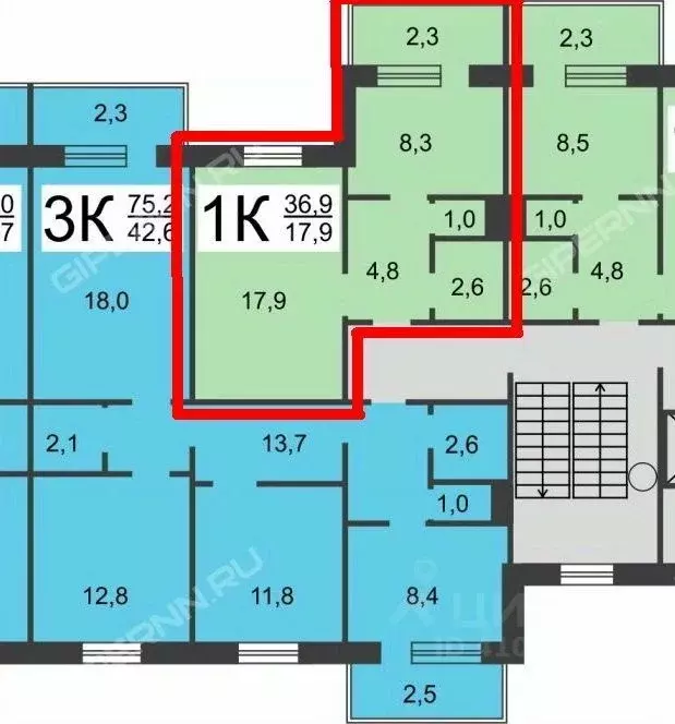 1-к кв. Нижегородская область, Нижний Новгород 6-й мкр, 17А (36.9 м) - Фото 1