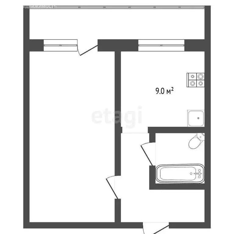 1-комнатная квартира: Тюмень, улица Максима Горького, 10 (34.8 м) - Фото 0