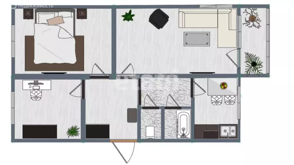 3-комнатная квартира: Южно-Сахалинск, Вокзальная улица, 5 (62 м) - Фото 1
