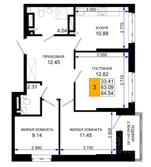 3-к кв. Ростовская область, Ростов-на-Дону Нефтекачка кв-л, Октябрь ... - Фото 0