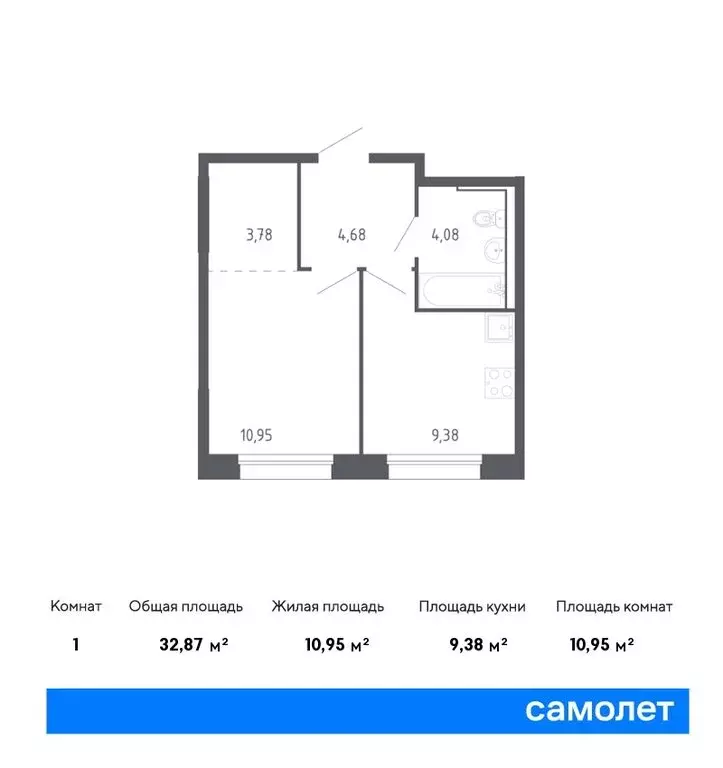 квартира-студия: тюмень, жилой комплекс чаркова 72, 1.3 (24.54 м) - Фото 0